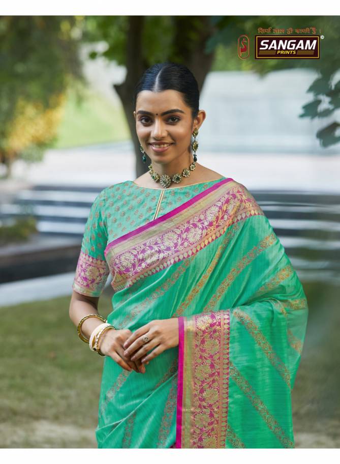 Sangam Metalic Silk Festive Wear Designer Fancy Saree Collection